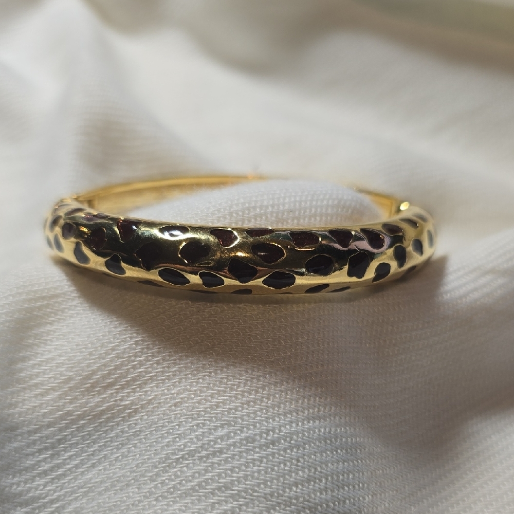 Kenneth Jay Lane Gold and Black Patterned Bracelet